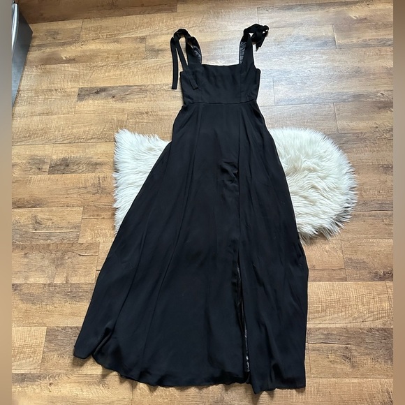 LULU’S Love Me Forever Black Tie Strap Square Neck Maxi Dress - Picture 8 of 10